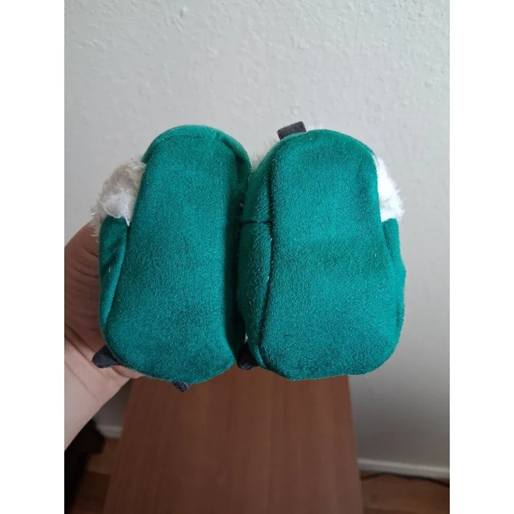 Carter's Monster Slippers Fleece Lined Green Baby Infant Unisex Newborn